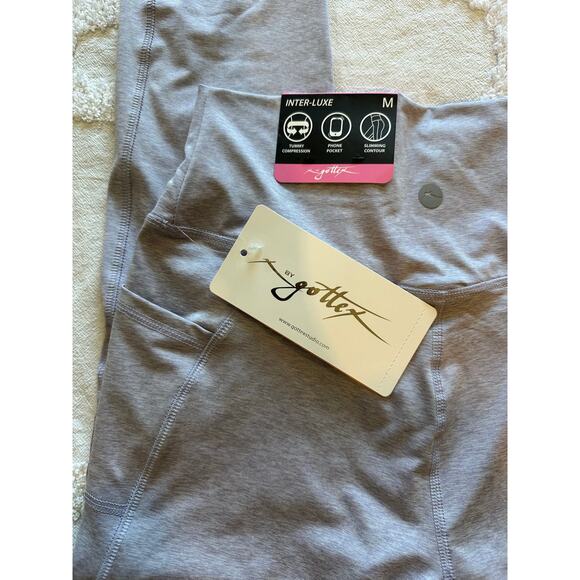 NWT X By Gottex Slimming Contour Leggings Purple Lilac Sz. Med - Picture 4 of 6